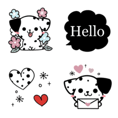 Cute Nordic style Dalmatian move Emoji