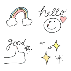 Assorted fashionable cute emoji