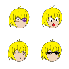 emoji human golden head