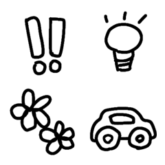 Simple basic monochrome emoji