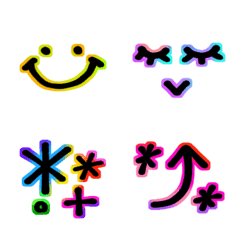 Easy-to-use neon emoji