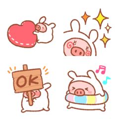 Pig's emoji like a rabbit