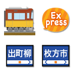 大阪〜京都 えんじ色の私鉄電車と駅名標