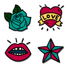 American tattoo style animation Emoji