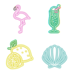SUMMER neon emoji cute