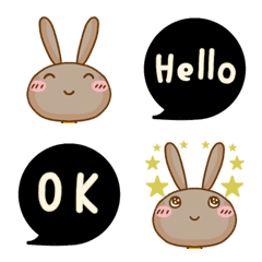 Fashionable cafe rabbit Emoji1revised
