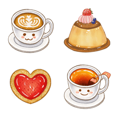 Coffee and Colorful Desserts