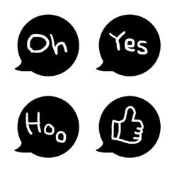 Monochrome one-word Emoji/English