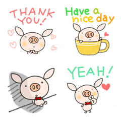 yuko's pig ( greeting ) English Emoji