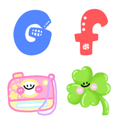 Alphabet adorable pastel cute emoji