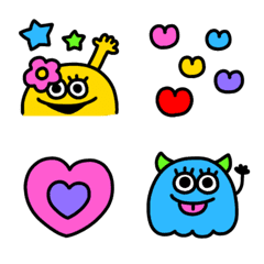 Colorful and cute monster emoji
