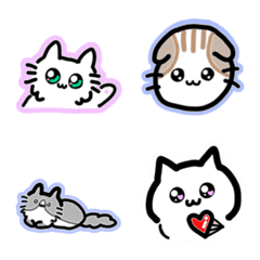 Various kinds of cats colorful emoji