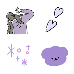 紫な女の子　絵文字