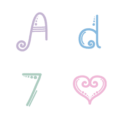 英文字母幾何版 動態 表情貼(彩色)