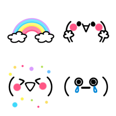 Colorful! Kaomoji Emoji basic Animation