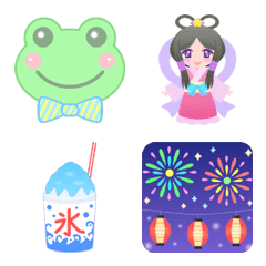 Emoji of rainy season and summer