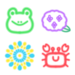 Rainy season and summer neon emoji