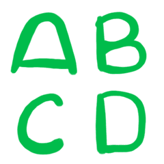 Green English alphabet abc Correction