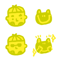 อิโมจิไลน์ Pomelo yellow boy and frog Correction