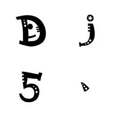 英文字母幾何版2 動態 表情貼(黑白)