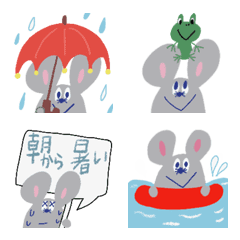 Rainy and summer emoji of the pop mouse