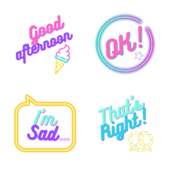 70's 80's city pop neon sign emoji