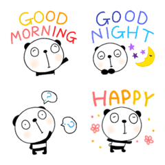 yuko's panda (greeting) English Emoji 2