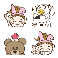 Rabbit Ocyame and Nose Emoji of Animals