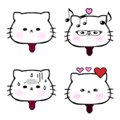 White cat's Shiratama -kun emoji