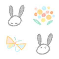 兔子和可愛的表情符號