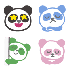Colorful panda animated emoji