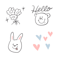 Fashionable rabbits, emoji