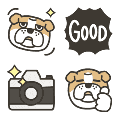Move! Cute bulldog emoji 2