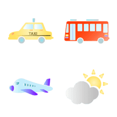 car and weather emoji set