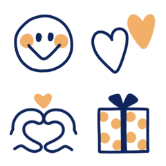 simple! navy & orange emoji