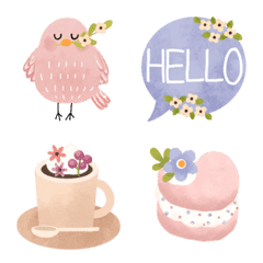 Emoji of flowers and birds
