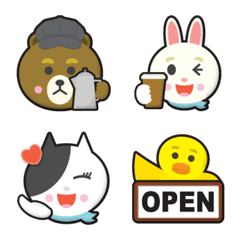 BROWN & FRIENDS cafe emoji
