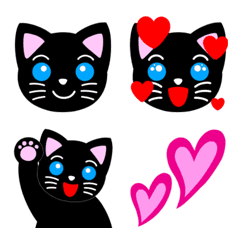 Black cat in a series of energetic cats.