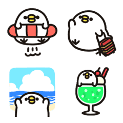 Rounded bird animated emoji summer