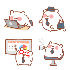 Bear's emoji working hard
