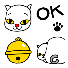 Cute Emoji of a white cat.