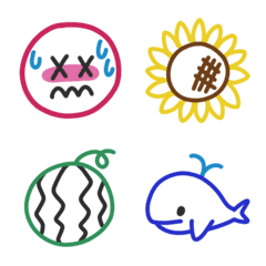 summer! colorful line drawing emoji
