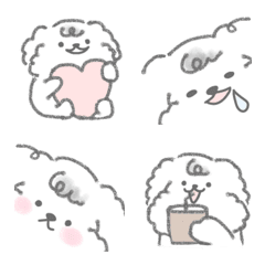 Fluffy white dog emoji
