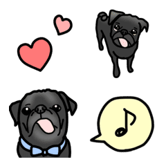 pug/dog/black/emoji