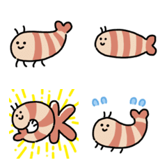 Moving shrimp emoji