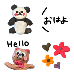 clay Emojis panda and bear