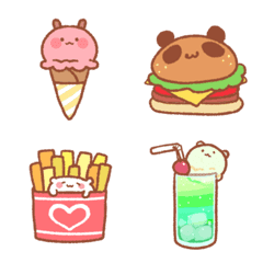 Cute emoji of food in animal shape