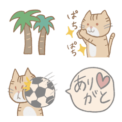 茶トラ猫とサッカー好き絵文字