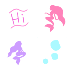 Mermaid's Pastel Words Emoji