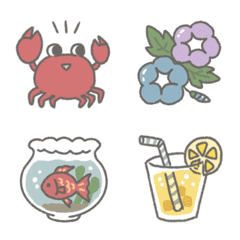 Cute laid-back emoji in summer